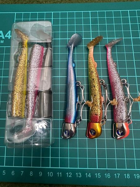 NO.6120 ブルーブルージョルティーセット 中古美品22gヘッド3点 ワーム1点 4点セット
