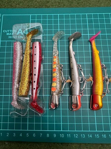 NO.6123 ブルーブルージョルティーセット 中古美品30gヘッド3点 ワーム1点 4点セット