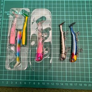NO.6211 ブルーブルージョルティ14g 中古ヘッド2点 未使用品1点 ワーム3入1パック 4点セット