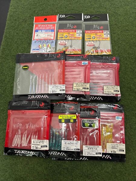 NO.6220 ダイワ 月下美人 アジング メバリング ワーム ジグヘッドセット 開封品10点セット