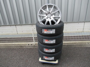 ALGERNON SPORTS M25S 17x7 +50 5-114.3 マットシルバー/ポリッシュ 新品輸入タイヤ 215/45R17セット セダン ミニバン ステーションワゴン