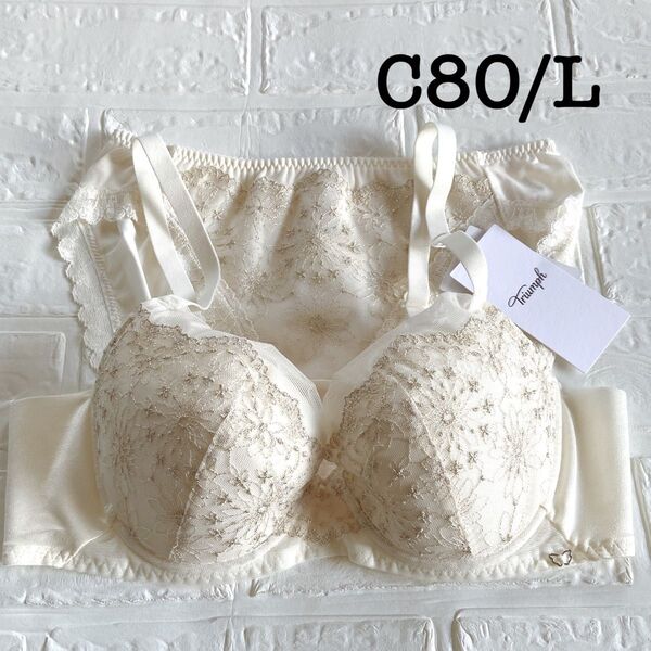 C80/L◆トリンプ30周年限定デザインTR619 天使のブラ◆ブラ&ショーツ