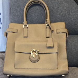 MICHAEL KORS ハンドバッグ ベージュ レザー