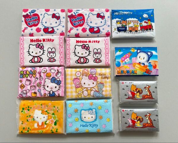 ハローキティ他 ポケットティッシュ 12個セット