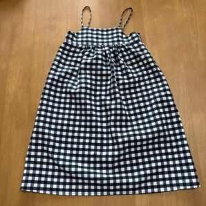 キャミソールワンピース ギンガムチェック 白黒110cm