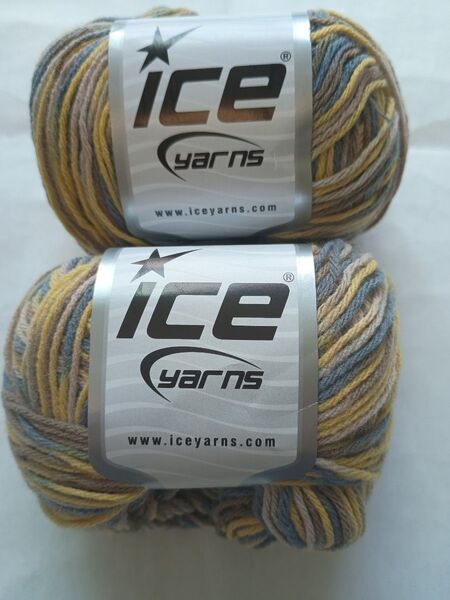 新品未使用 WoolDK ICE Yarns毛糸 海外毛糸 50g 2玉セット マルチカラー