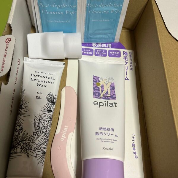 epilat 除毛クリーム(1回のみ使用) 脱毛ワックスなどセット夏 肌出し