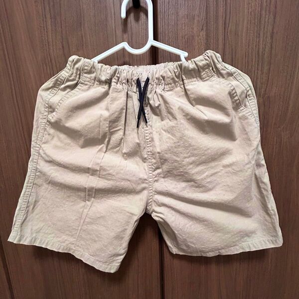 【美品】グローバルワークキッズ140cmショートパンツ ベージュ ハーフパンツ