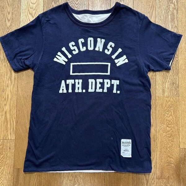 トイズマッコイ Tシャツ S ダブルフェイス カレッジロゴ WISCONSIN