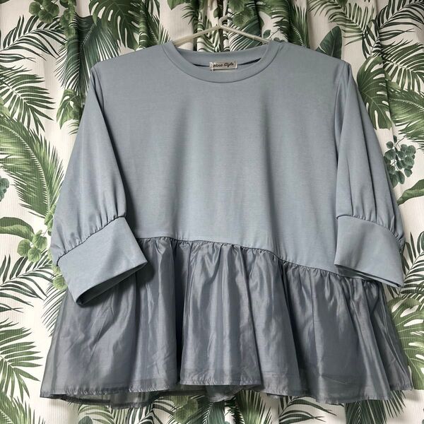 しまむら Hina Style くすみブルーチュニック サイズ6 L ポッチャリコーデ タグ付き未使用