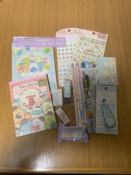 値下げ!すみっコぐらし サンエックス 文房具セット 鉛筆 ペン 消しゴム 付箋 修正テープ シール 定規 オマケ付き