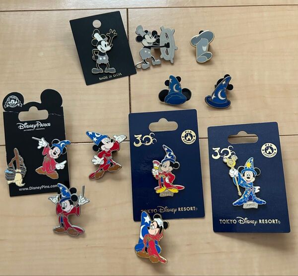 ディズニー ピンバッジ DISNEY ミッキー mickey pin pins ピン ピントレ パーク キャスト ソーサラー レア