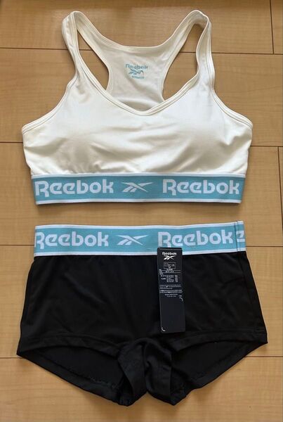 Reebok リーボック スポーツブラ ショーツ セット M ブラジャー 下着 インナー パンツ アンダーウェア ロゴ
