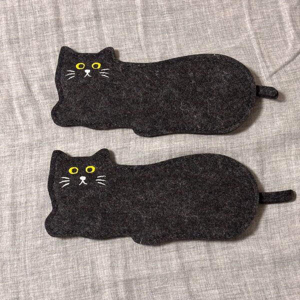 カルディ 黒猫ペンケース ポーチ 2個