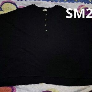 SM2 リブ ヘンリーネック カットソー Tシャツ ブラック