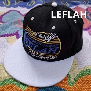 LEFLAH レフラー 刺繍 スナップバック キャップ 白 黒