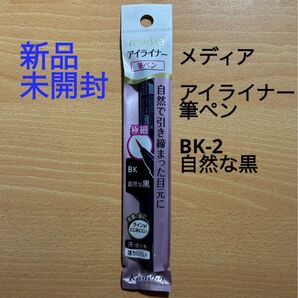 カネボウ メディア ラスティングアイライナーA 筆ペン 【1本(送料込)】 BK-2 自然な黒 無香料 Kanebo media