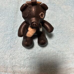 COACH クマ キーホルダー ブラック レザー