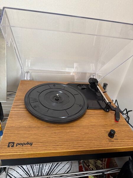レコードプレーヤー スピーカー内蔵 Bluetooth受信 33/45/78回転