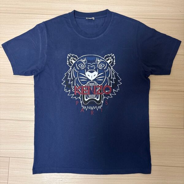 KENZO Tシャツ ネイビー タイガーロゴ メンズ