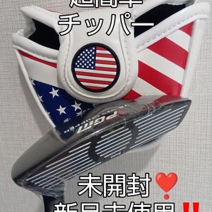 ゴルフ パターカバー ヘッドカバー付き 星条旗柄 チッパー 未開封!!新品未使用!