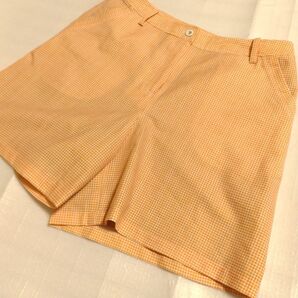 adabat アダバット オレンジチェックショートパンツ サイズ38