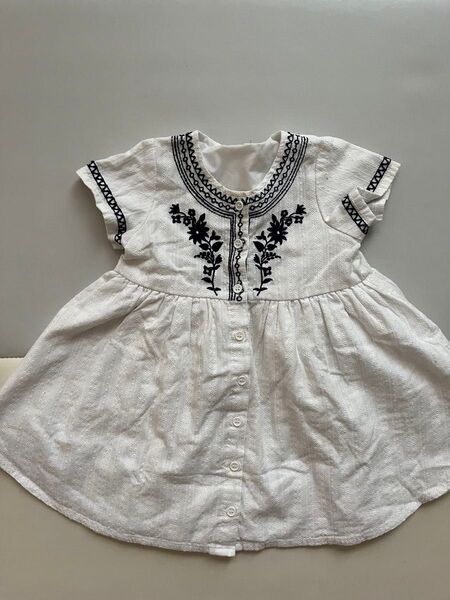 90センチ ワンピース 半袖 ホワイト キッズ 子ども服