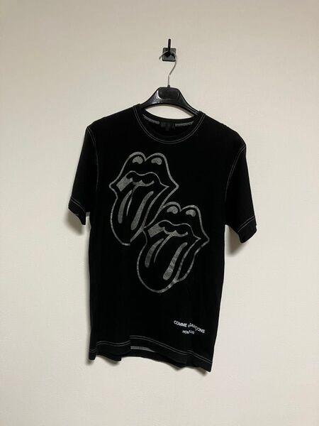 コムデギャルソンオムプリュス リップ&タン tシャツ ブラック M