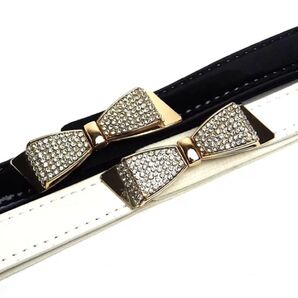 ラインストーン ベルト (ブラック) ゴム伸縮素材