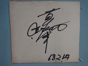  Great Kusatsu autograph square fancy cardboard 1968.2.14/ Japan Professional Wrestling / international Professional Wrestling / Kusatsu Kiyoshi regular /taki* Yamaguchi 