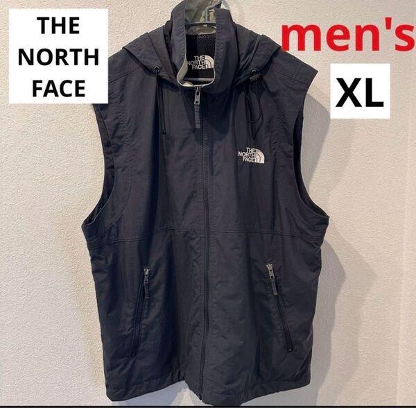 ノースフェイス コンパクトフーデッドベスト アウトドア 釣り キャンプ XL グレー 韓国古着 THE NORTH FACE