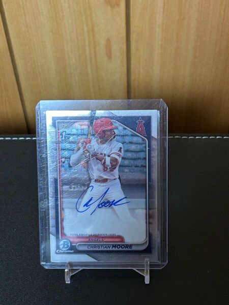 CHRISTIAN MOORE auto card Topps 1st bowman Chrome