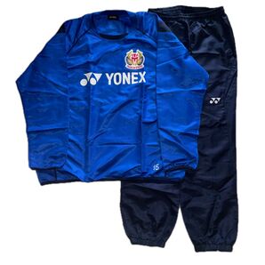 YONEX ウォームアップウェア ピステ上下セット ロゴ/#15 上メンズサイズL ブルー下メンズサイズMネイビー