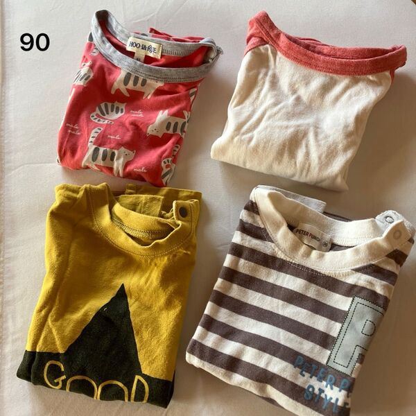 半袖tシャツ 90サイズ 4枚セット シューラルー ネコ 星 ボーダー ラグラン 男の子 カットソー 綿100