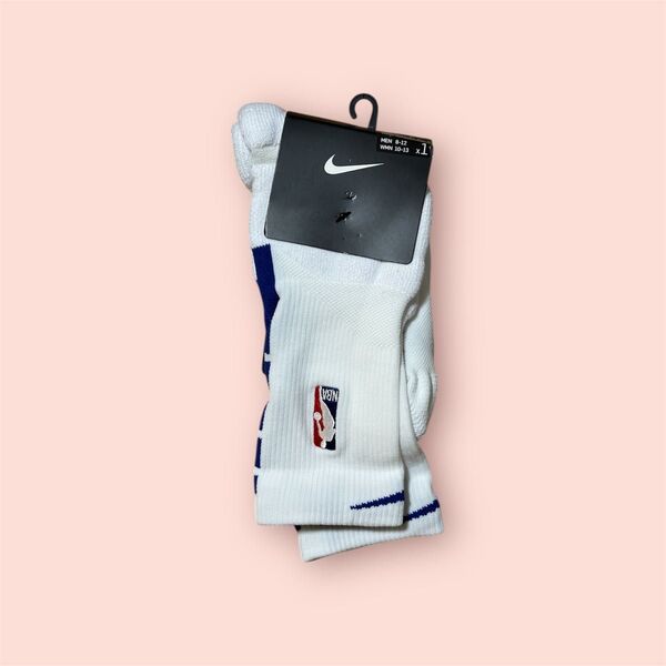 ウォリアーズホワイトGrip Power Crewソックス Nike NBA選手支給品Lサイズ