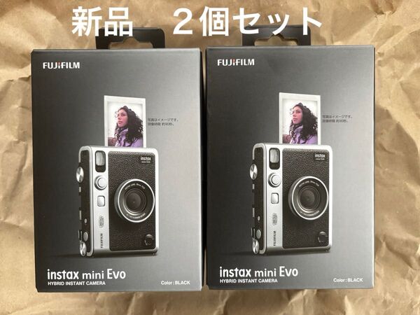 フジフイルム/FUJIFILM インスタントカメラ instax mini Evo 「チェキ」ブラック 2個 新品未開封