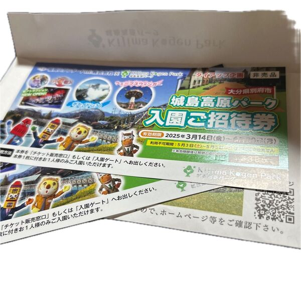 城島高原パーク入場ご招待券2枚