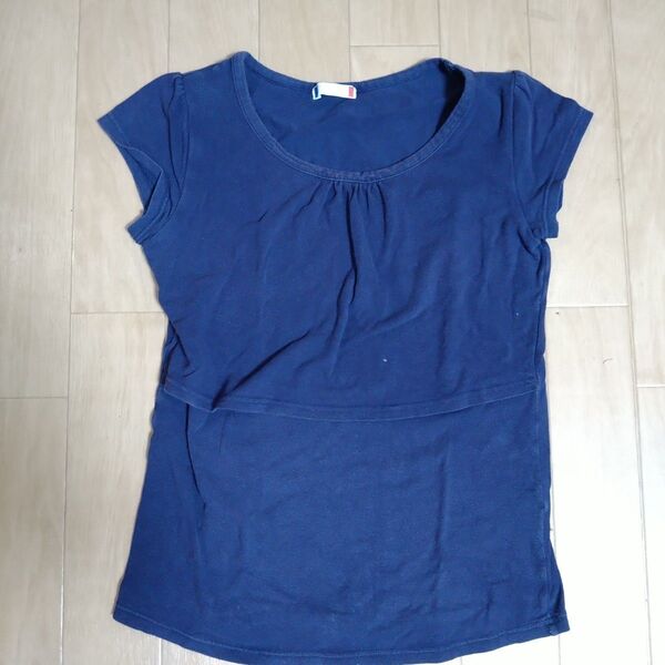 授乳 カットソー トップス M カジュアル 半袖Tシャツ 袖無し