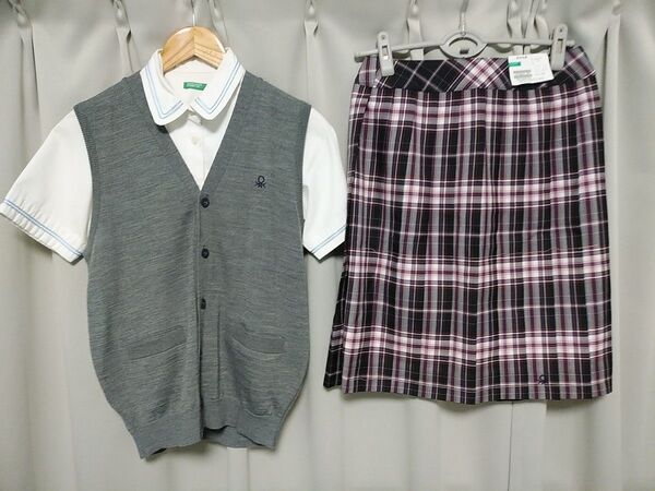 夏制服 ブラウス ベスト スカート 3点セット