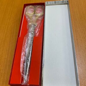 ゴールドハサミ 長さ20.5cm・刃渡り10cm/ テープカット 金色のハサミ 新品未使用