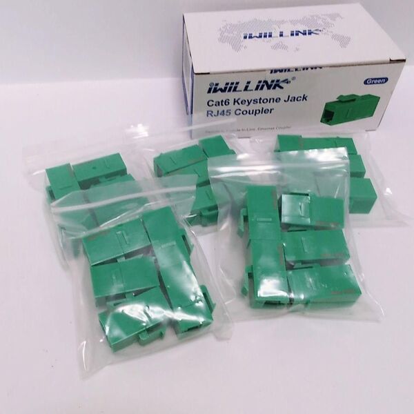 RJ45 Cat6 キーストーンカプラー LAN ケーブル用 中継 コネクタ