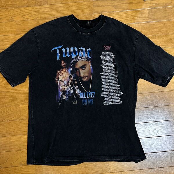 Tシャツ 2pac トゥーパック rap ラップ hiphop ヒップホップ ビンテージ加工 オーバーサイズ