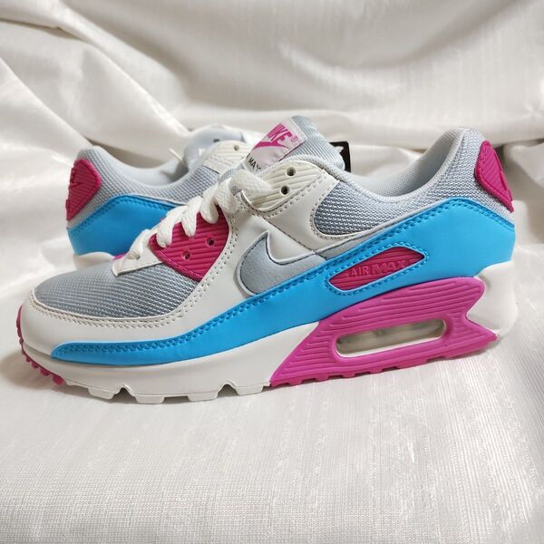 ナイキ エアマックス90 25cmホワイト×ピンク×ブルー 新品未使用nike airmax