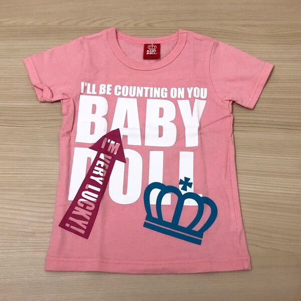 ベビードール BABY DOLL Tシャツ 半袖 男の子 女の子 男女兼用 110サイズ 綿100% ピンク 記名無し