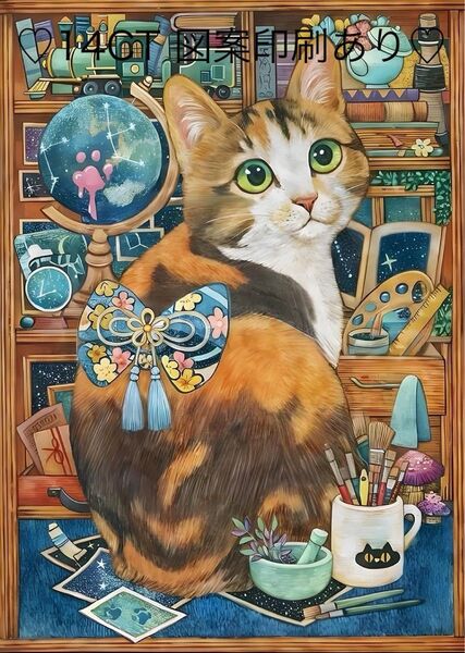 クロスステッチキット 猫嬢の玩具屋(14CT、図案印刷
