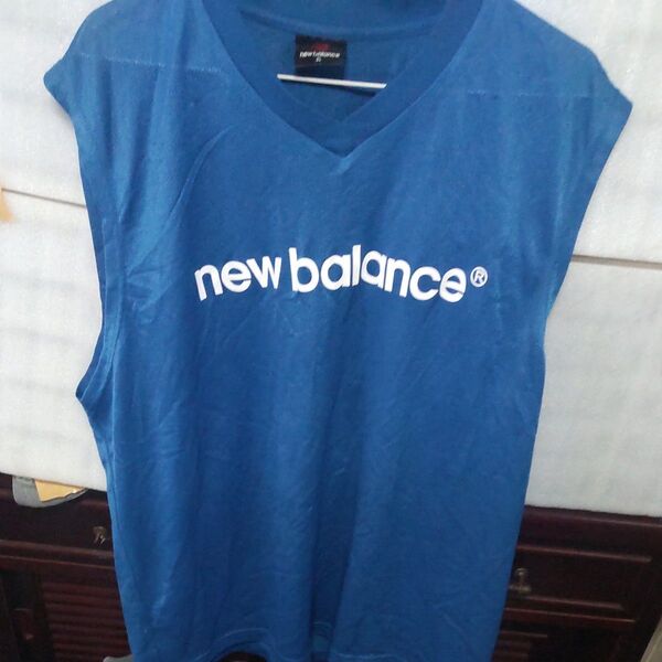 New Balance ノースリーブTシャツ Lサイズ ブルー旧ロゴヴィンテージ現状販売