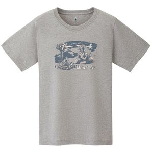 【ファッションクーポン200円オフ】【美品】モンベル ペアスキンコットン Tシャツ 焚き火 ライトグレー Mサイズ 着用2回のみ