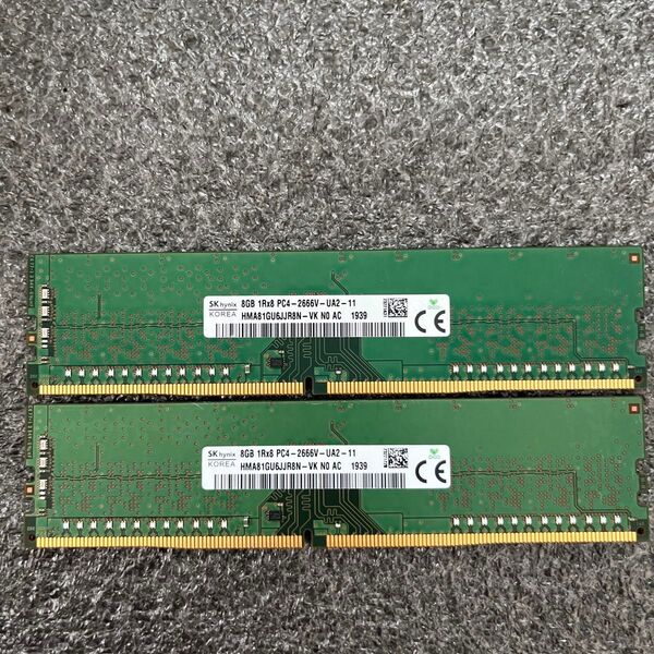 デスクトップ用メモリ2枚 (16GB) 8GBメモリ 1Rx8 DDR4 2666V