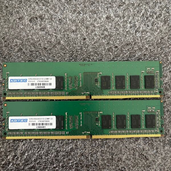 デスクトップ用メモリ2枚 (16GB) 8GBメモリ ADTEC DDR4-2666