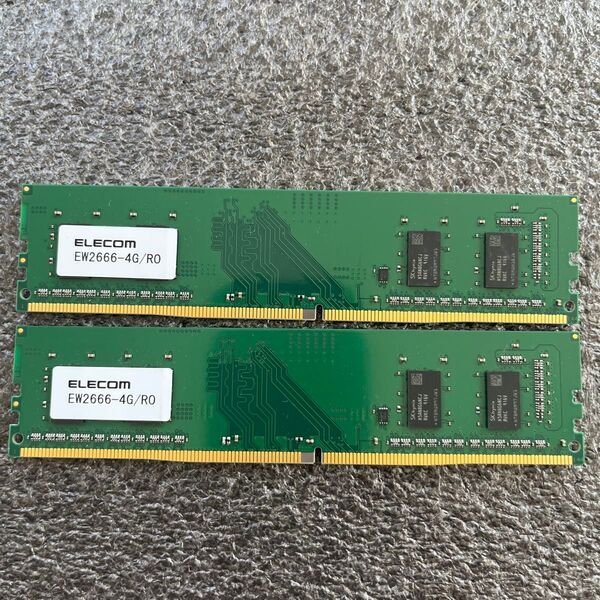 デスクトップ用メモリ4GB 2枚 (8GB)メモリーDDR4 2666V